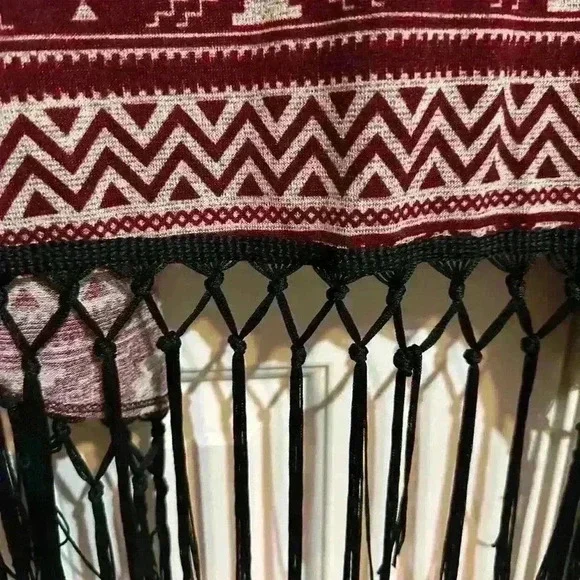 Lilypad Aztec Western Fringe Wrap Cardigan Size small - Picture 5 of 5